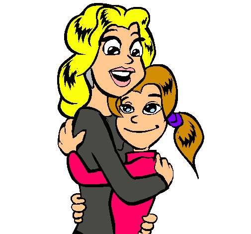 Mare i filla abraçades