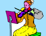 Dibuix Dama violinista pintat per Meritxell