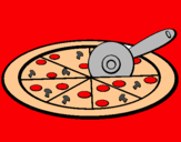 Dibuix Pizza pintat per kevin  villao