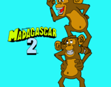 Dibuix Madagascar 2 Manson i Phil pintat per monetes magadacar 2