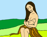 Dibuix Mare amb la seva nadó pintat per Merche i Pere