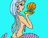 Dibuix Sirena i perla pintat per oikjuy