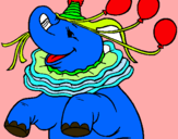 Dibuix Elefant amb 3 globus pintat per erik