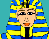 Dibuix Tutankamon pintat per quim