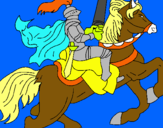 Dibuix Cavaller a cavall pintat per eva