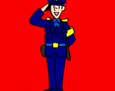Dibuix Policia saludant pintat per juliverta