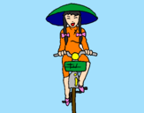 Dibuix Xina amb bicicleta pintat per MARTA