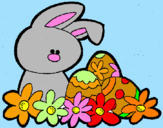 Dibuix Conillet de Pasqua pintat per elena