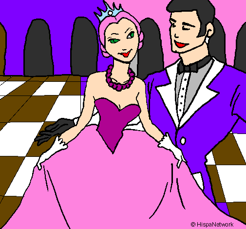 Princesa i príncep en el ball reial