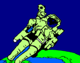 Dibuix Astronauta en l'espai pintat per adriá