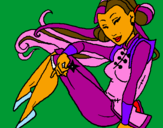 Dibuix Princesa ninja pintat per claudia mojal