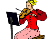Dibuix Dama violinista pintat per Dibuix violinista