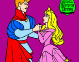 Dibuix Bella durment ballant amb el príncep pintat per laura