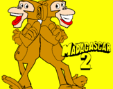 Dibuix Madagascar 2 Manson i Phil 2 pintat per guay