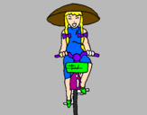 Dibuix Xina amb bicicleta pintat per marta