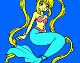 Dibuix Sirena amb perles pintat per jasmin2003