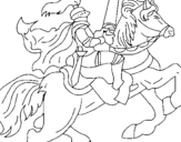 Dibuix Cavaller a cavall pintat per sant jordi