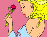 Dibuix Princesa amb una rosa pintat per cati