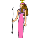 Dibuix Hathor pintat per LAIA PANTIN