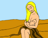 Dibuix Mare amb la seva nadó pintat per ANOUK