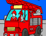 Dibuix Cotxe de bombers pintat per Maria Martori