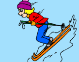 Dibuix Esquiadora pintat per emma6