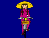 Dibuix Xina amb bicicleta pintat per erika