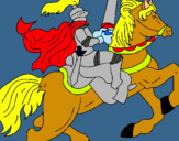 Dibuix Cavaller a cavall pintat per saibo