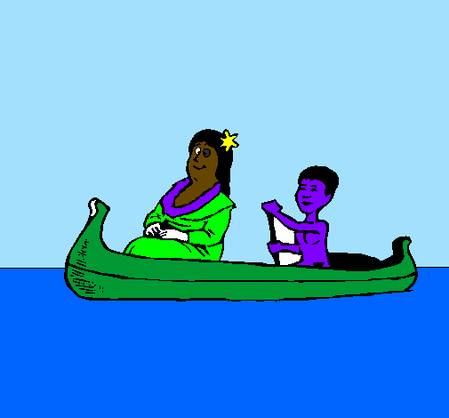 Mare i fill en canoa 