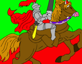 Dibuix Cavaller a cavall pintat per LAURA  S.