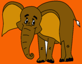 Dibuix Elefant feliç pintat per Mireia