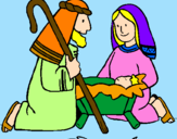 Dibuix Adoren al nen Jesús  pintat per rafa