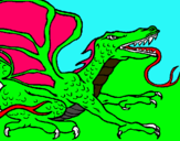 Dibuix Drac rèptil pintat per joan denuc