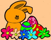Dibuix Conillet de Pasqua pintat per lucia
