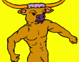 Dibuix Cap de búfal pintat per eric  juanola  puigvert