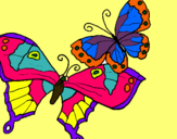 Dibuix Papallones pintat per papallona
