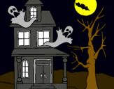 Dibuix Casa fantansma pintat per casa fantasma