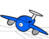 Dibuix Avió aterrant  pintat per k[p;[li