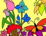 Dibuix Fauna i flora pintat per clara