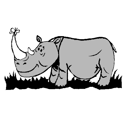 Dibuix Rinoceront i Papallona pintat per ARNAU