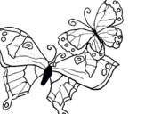 Dibuix Papallones pintat per dues papallones