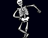 Dibuix Esquelet content  pintat per dansa de la mort
