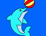 Dibuix Dofí jugant amb una pilota pintat per anònim