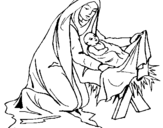 Dibuix Naixement del nen Jesús  pintat per merce