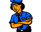 Dibuix Policia dona pintat per joel
