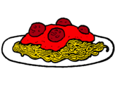 Dibuix Espaguetis amb carn pintat per MARTA R.