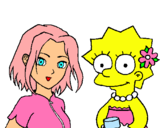 Dibuix Sakura i Lisa pintat per MARINA  GARCIA
