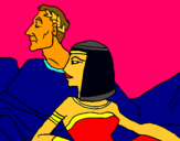 Dibuix Cèsar i Cleòpatra pintat per claudia