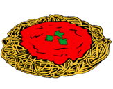 Dibuix Espaguetis amb formatge pintat per JORDI