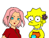Dibuix Sakura i Lisa pintat per ada